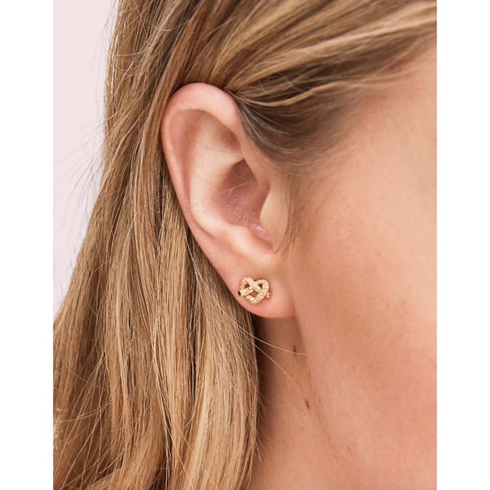 KATE SPADE • Crystal Pave Loves Me Knot Earrings - Picture 2 of 4